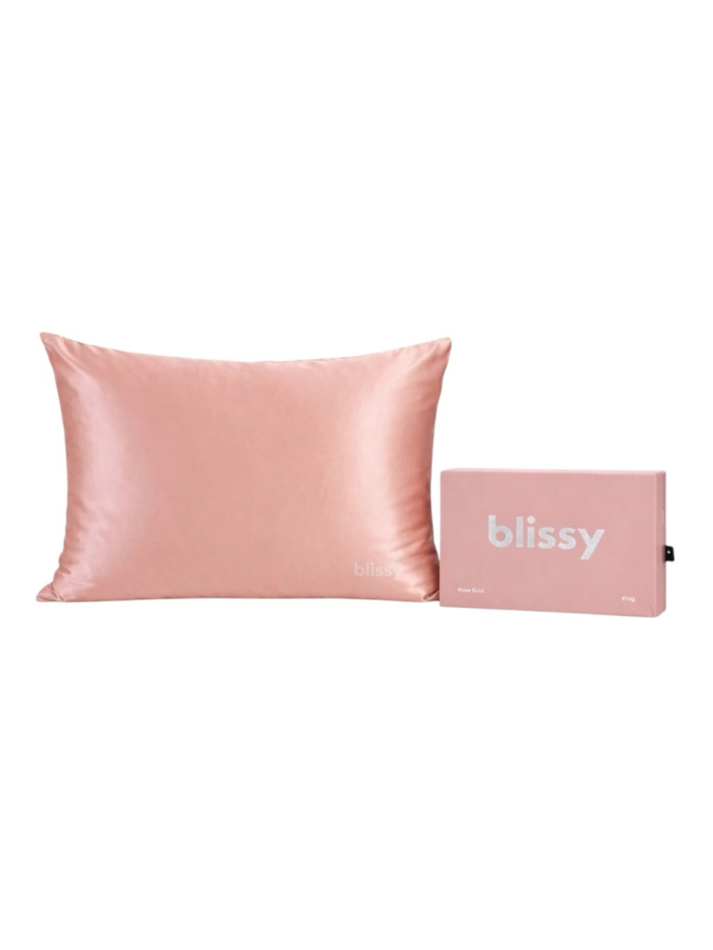 Blissy Silk Pillowcase Rose Gold King Size NIB Luxury Beauty Sleep